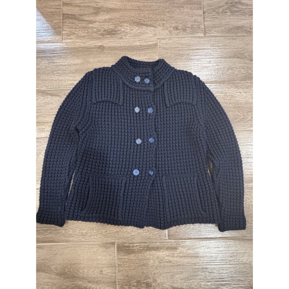 Vicolo Women’s S/Med Navy Sweater Wool & Alpaca Made In Italy Buttons Chunky‎